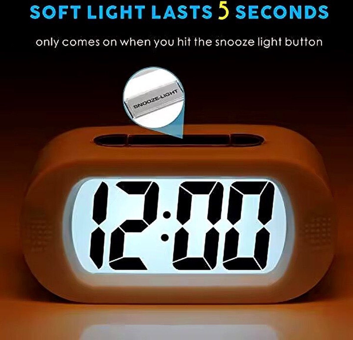 Digitale Wekker Klok - 24uurs wekker - Werkt Op Batterijen - Makkelijk Instelbaar Alarm met Snooze en licht Functie - Kinderwekker Reiswekker - Digitale LED Klok/Wekker - Trendy Wekker Met Snooze functie - Stevige Alarmklok - Wit — cadeau in Elektronica - foto 4