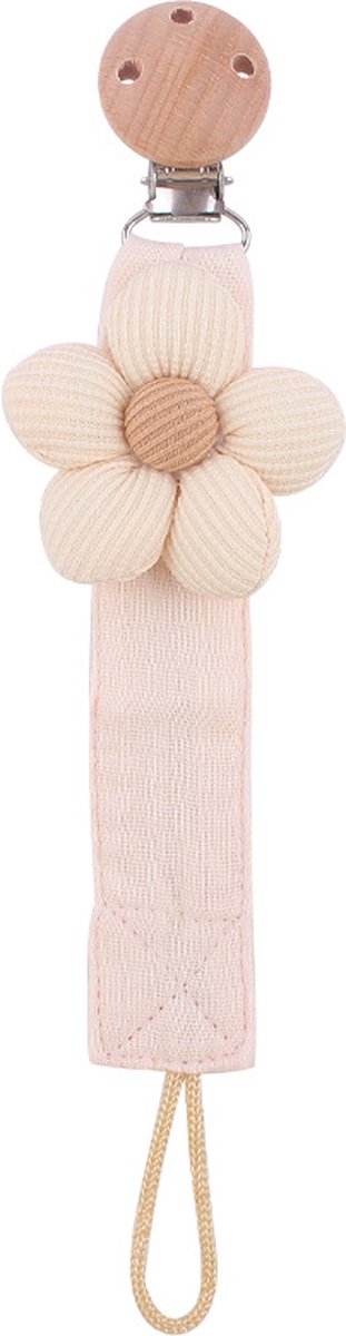 Goedkoopste Studio Nou - Speenkoord - Bloem - Beige - Clip - Kraamcadeau