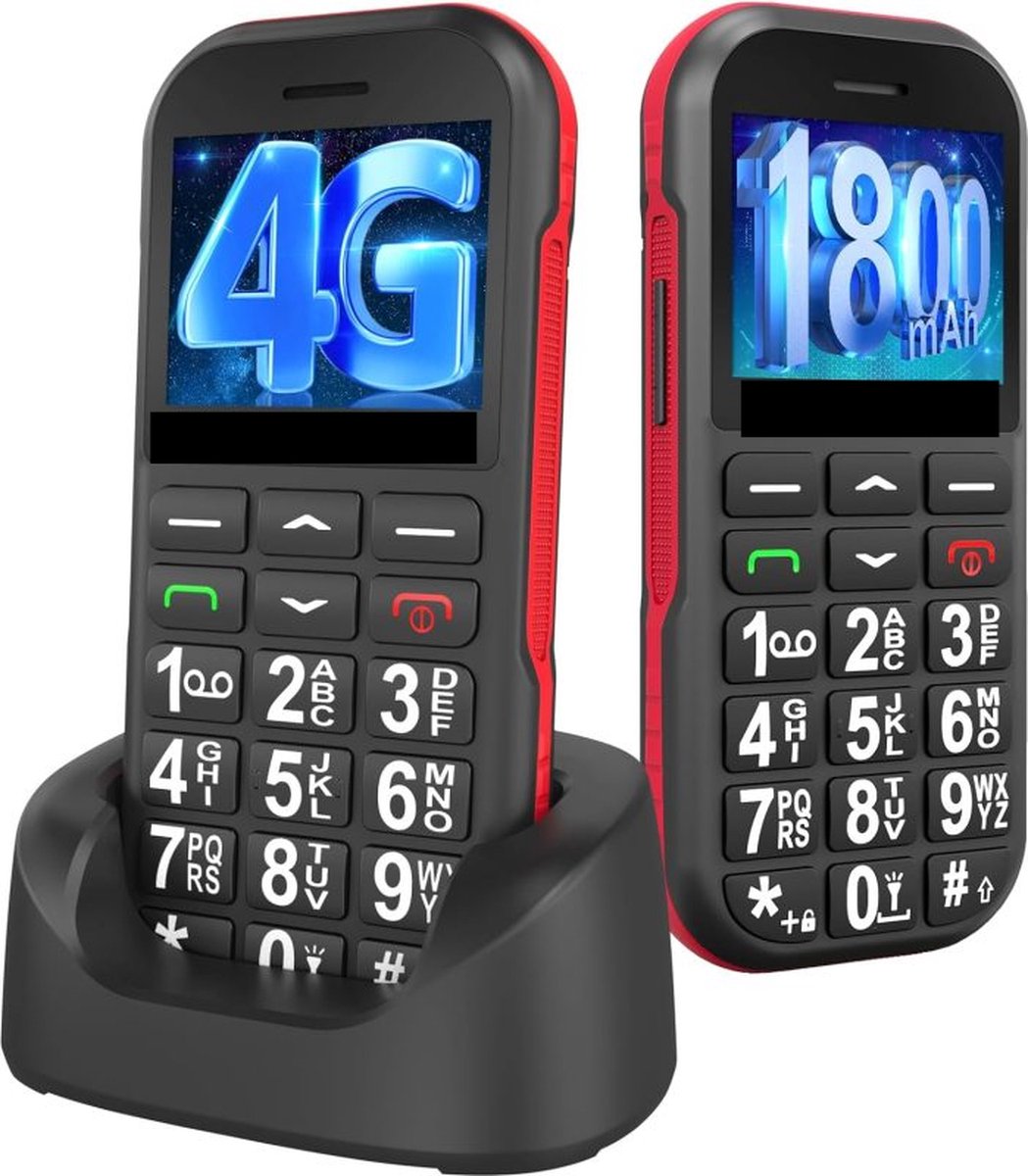 ukuu Mobiele telefoon voor ouderen met SOS-knop en laadstation, grote toetsen, hoog volume, USB-C-batterij, 1000 mAh, groot display, 5,8 cm (2,3 inch), eenvoudig te bedienen, voor ouderen, blauw