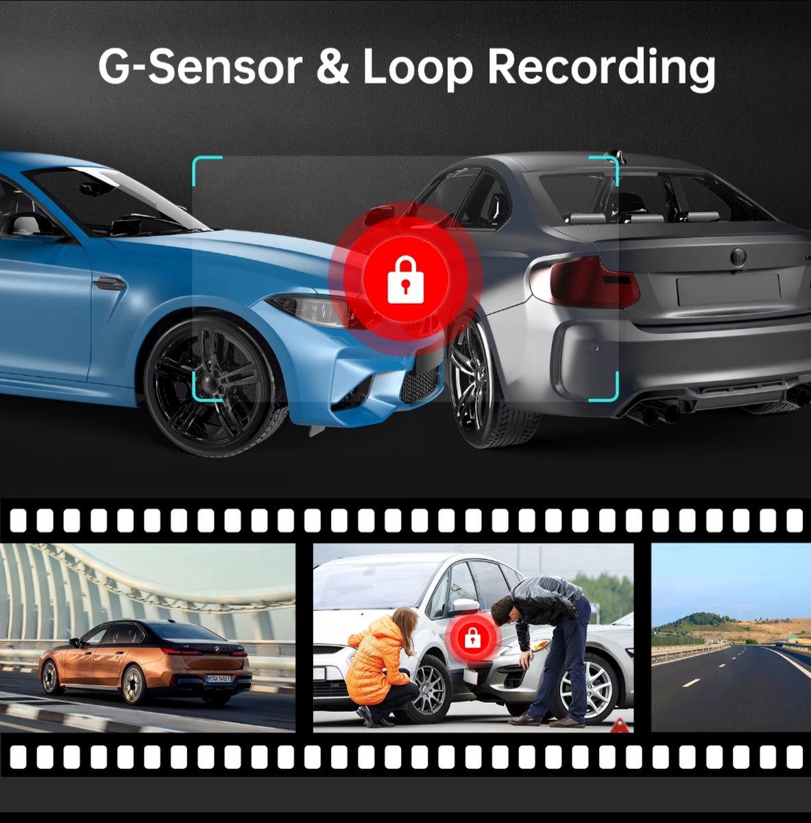 Azdome M300 1296P dashcam voor auto - Full HD - Wifi - Nachtzicht - G-Sensor - Loop recording- 2024 model – foto 2