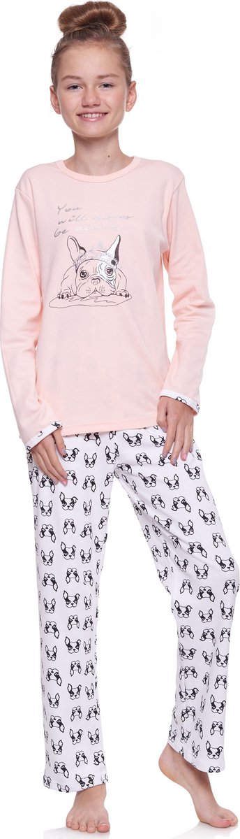 Merry Style Kinderen Pyjama - Lange mouwen - Lange broek - Katoen - MS-TR-691 - Zalm-1A - 146