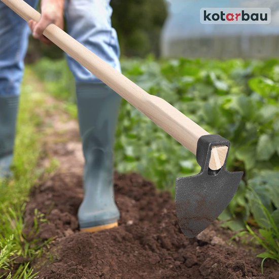 Tuinhak 130 mm van gesmeed staal met houten steel - Onkruidhaak en