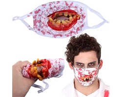 Halloween Bloederige Tanden Masker - Zombie Mond Masker - Enge Tanden