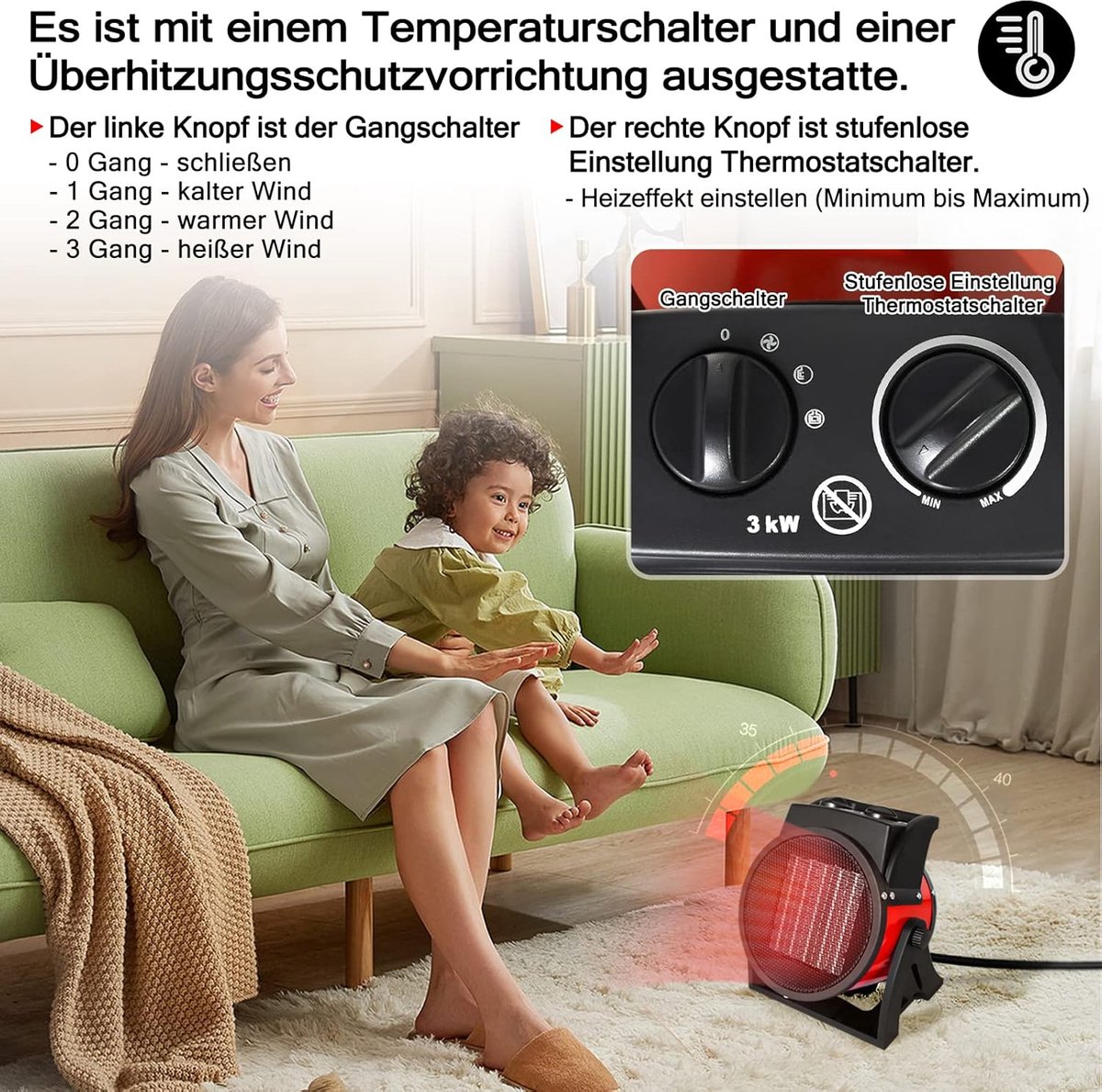 Elektrische Luchtblazer - Ventilator met variabel Toerental, Compacte