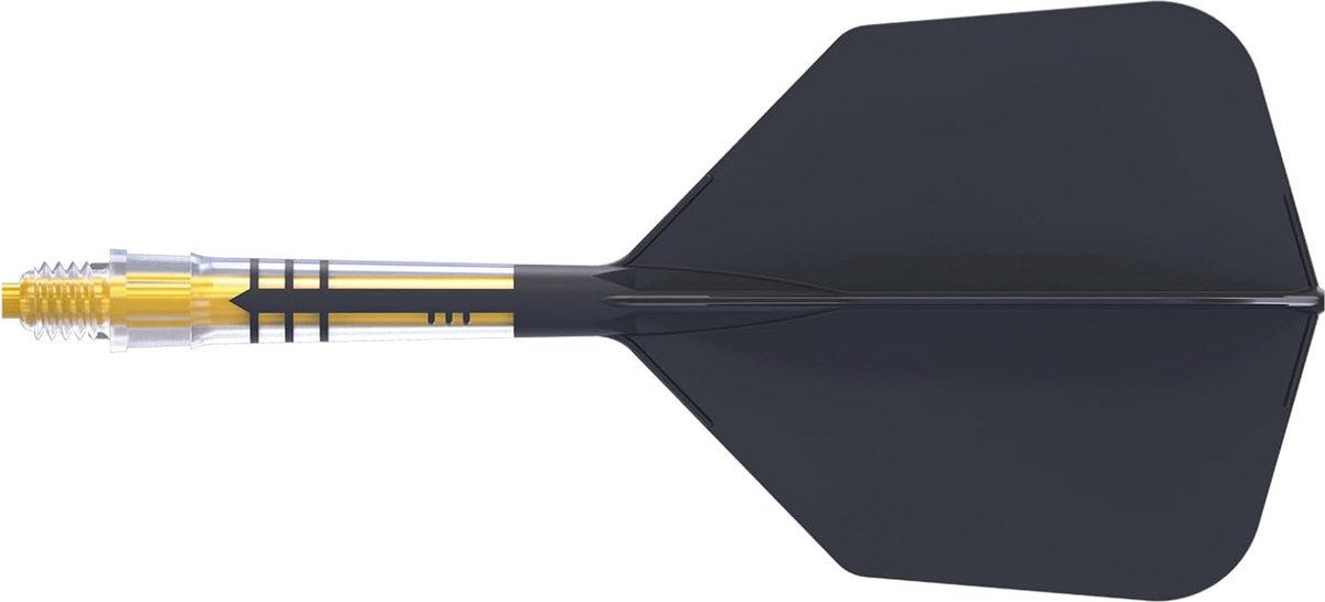 Dart Shaft en Vlucht Set van 3 - Carbon Geïntegreerd met Grote Vleugelvorm