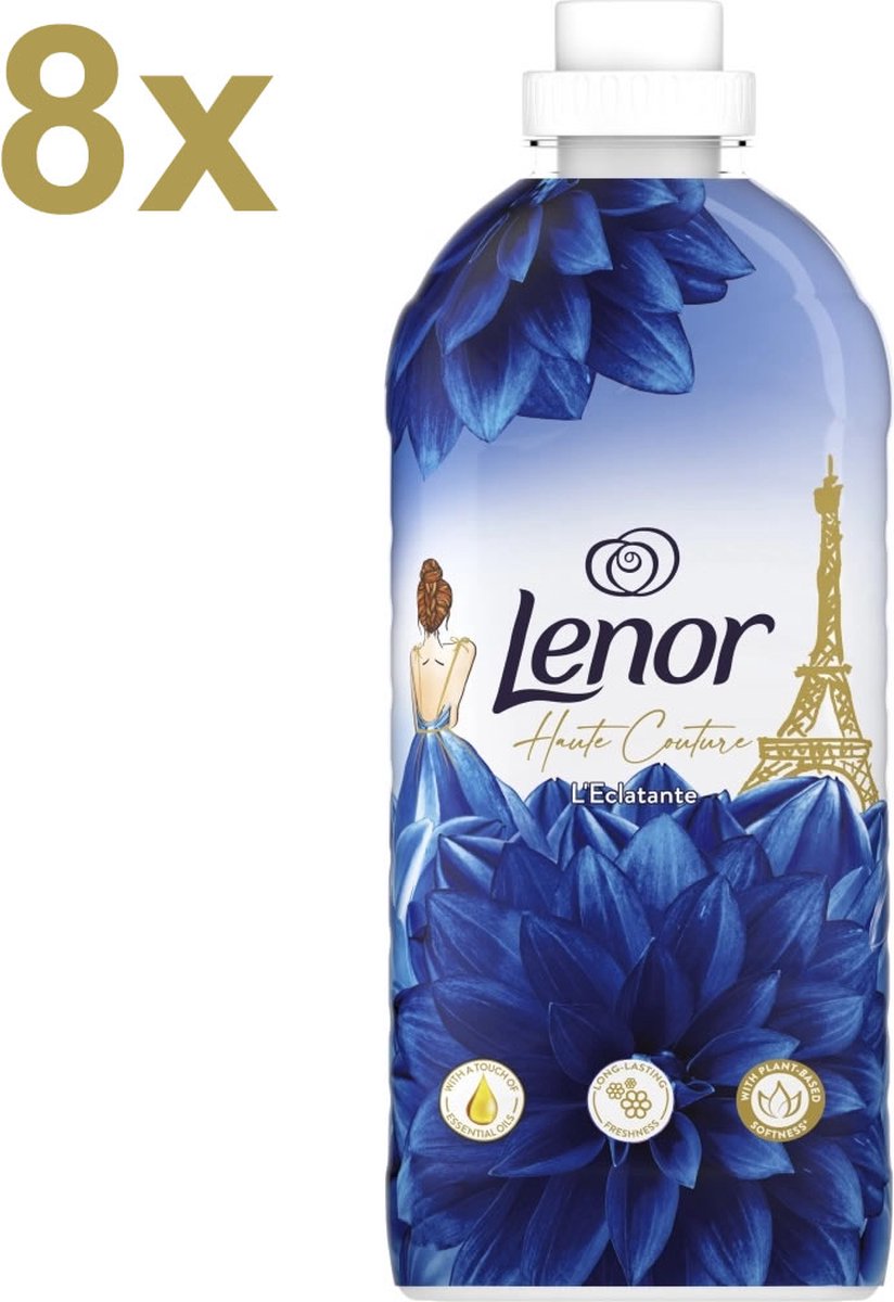 Goedkoopste Lenor - Haute Couture - L'Eclatante - Wasparfum - Wasverzachter - 8x 1200ml - 384 Wasbeurten - Voordeelverpakking