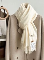 Écharpe en laine d'agneau pour femmes, couleur unie, châle épais et chaud, multifonctionnel et Simple, L-200cm x 70cm, pour l'automne et l'hiver