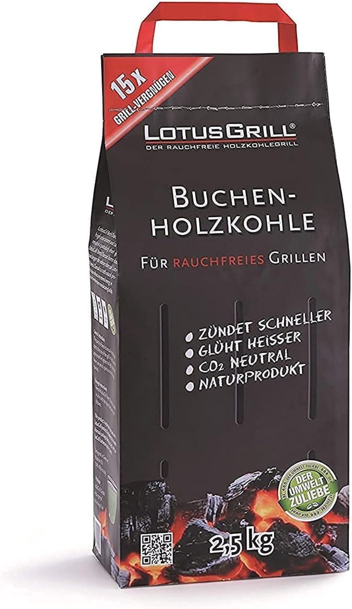 Houtskool voor BBQ - Beukenhout, 2,5 kg