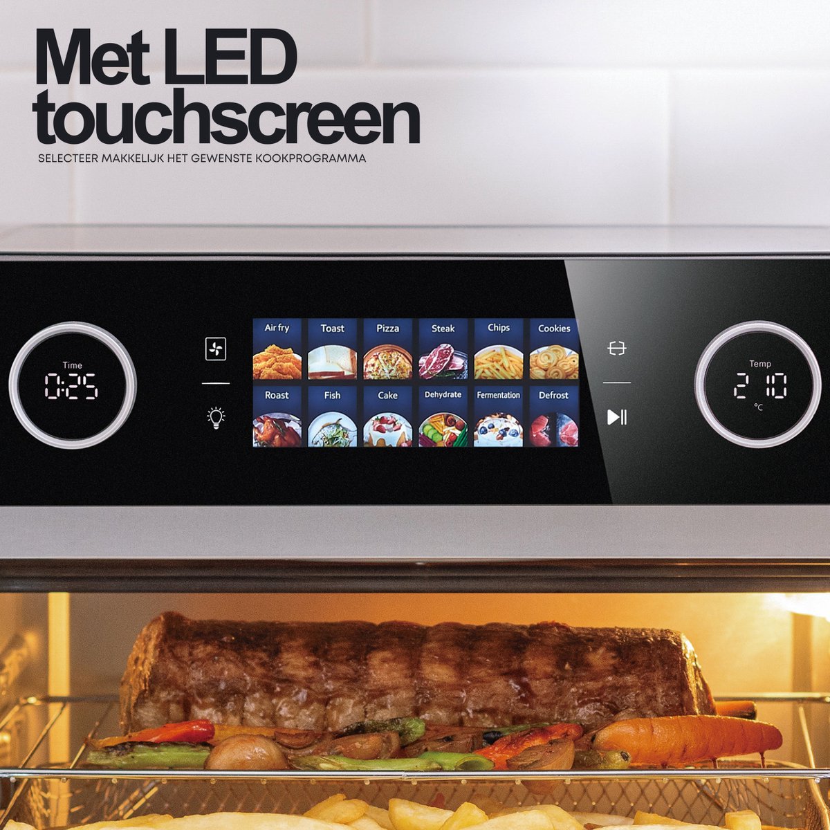 Airfryer Oven - 25L - 12 Programma's - 35 tot 230 Graden - Hetelucht friteuse - 2250W - COOK-IT — afbeelding 6