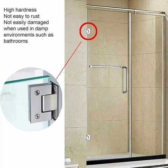 90 Degree Heavy Duty Frameless Glass Door Hinges - Stainless Steel ...