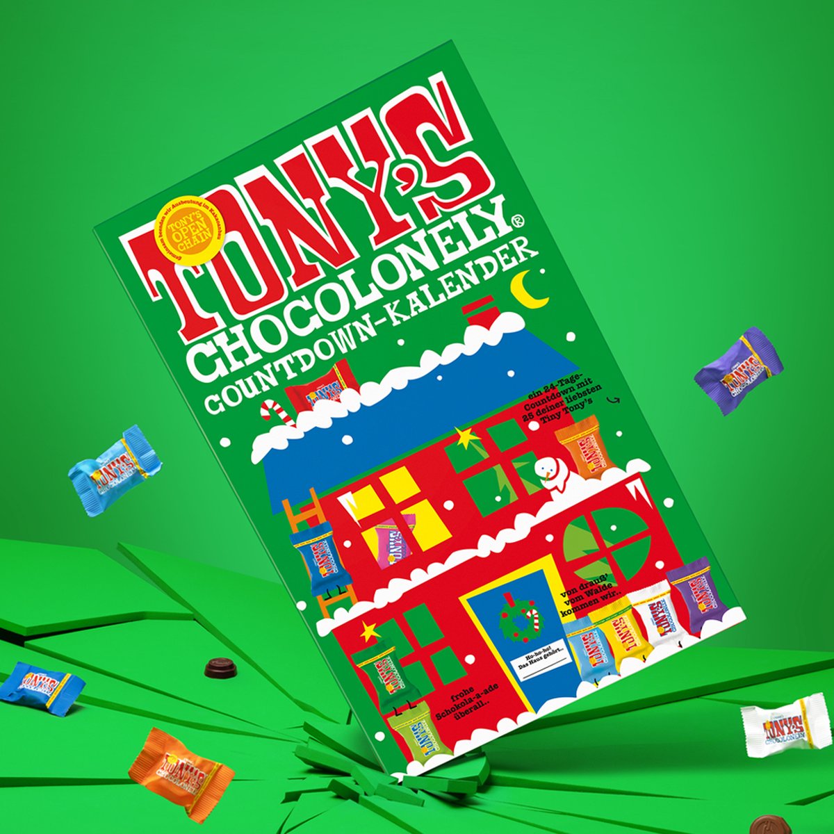 Tony's Chocolonely Mega Adventskalender 2025 - Sint en Kerst- Chocolade cadeau - 10 smaken - Fairtrade - 12 stuks – foto 5