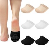 Teensokjes - Halve Sokken - 6 Paar - Teensokken - Toe Socks - Katoen - Yoga Sokken - Anti Slip Sokken - Voetbeschermers - Voorvoetkussentjes - Voorvoetkussen - Comfortabele Sokken - Gladde Teennaad - Geen Vervelende Naden - Ademend - One Size