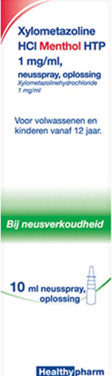 Goedkoopste 2x Healthypharm Neusspray Xylometazoline 1 mg/ml Menthol 10 ml