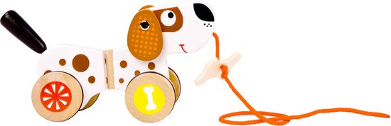 Houten speelgoed trekhond
