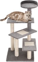 Bol.com PawHut Klimboom 5 lagen kattenboom speelboom kattenkrabboom trap sisal beige D30-183 aanbieding
