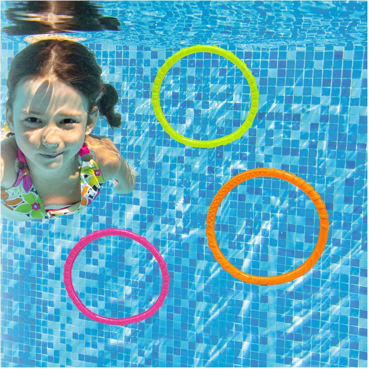 DAUXONE Lot de 27 jouets de plongée avec anneaux de plongée pour enfants | Pool Games for Kids Age 3-12,Dive Sticks,Dive Rings,Diving Gem,Diving Octopus,Pool Torpedo,Pool Ball, Mesh Bag Include