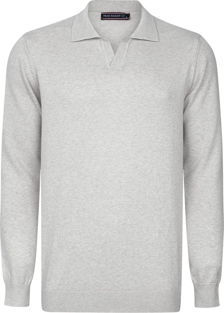 Felix Hardy Gebreide Polo Trui - Polo Kraag - Sweater - 100% Katoen Heren Grijs - M