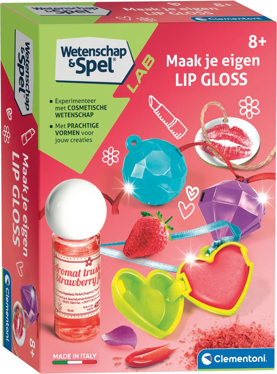 Clementoni Wetenschap & Spel - Lip Gloss - Experimenteerdoos - Lipgloss voor Kinderen - 8+ Jaar