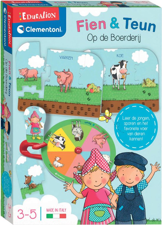 Foto: Clementoni education fien en teun puzzelspel met boerderijthema legpuzzel met draaischijf het leerzame cadeautje 3 5 jaar