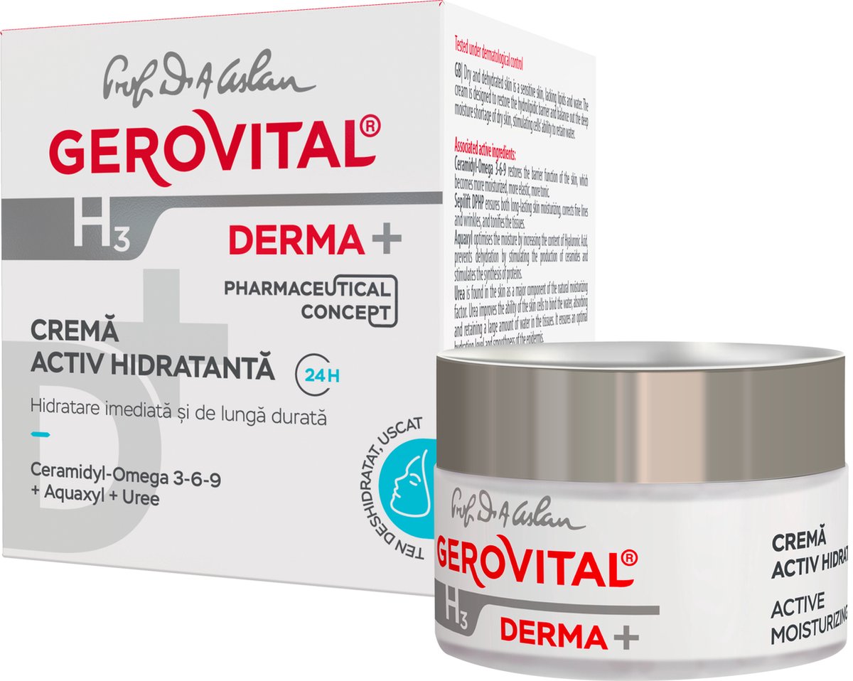 Goedkoopste 24-uurs actieve Vochtinbrengende crème - Droge huid, Gevoelige huid, Uitgedroogd - Derma Huidverzorging, Hydratatie, Anti-rimpel - nachtcreme, dagcreme voor vrouwen - 50ml