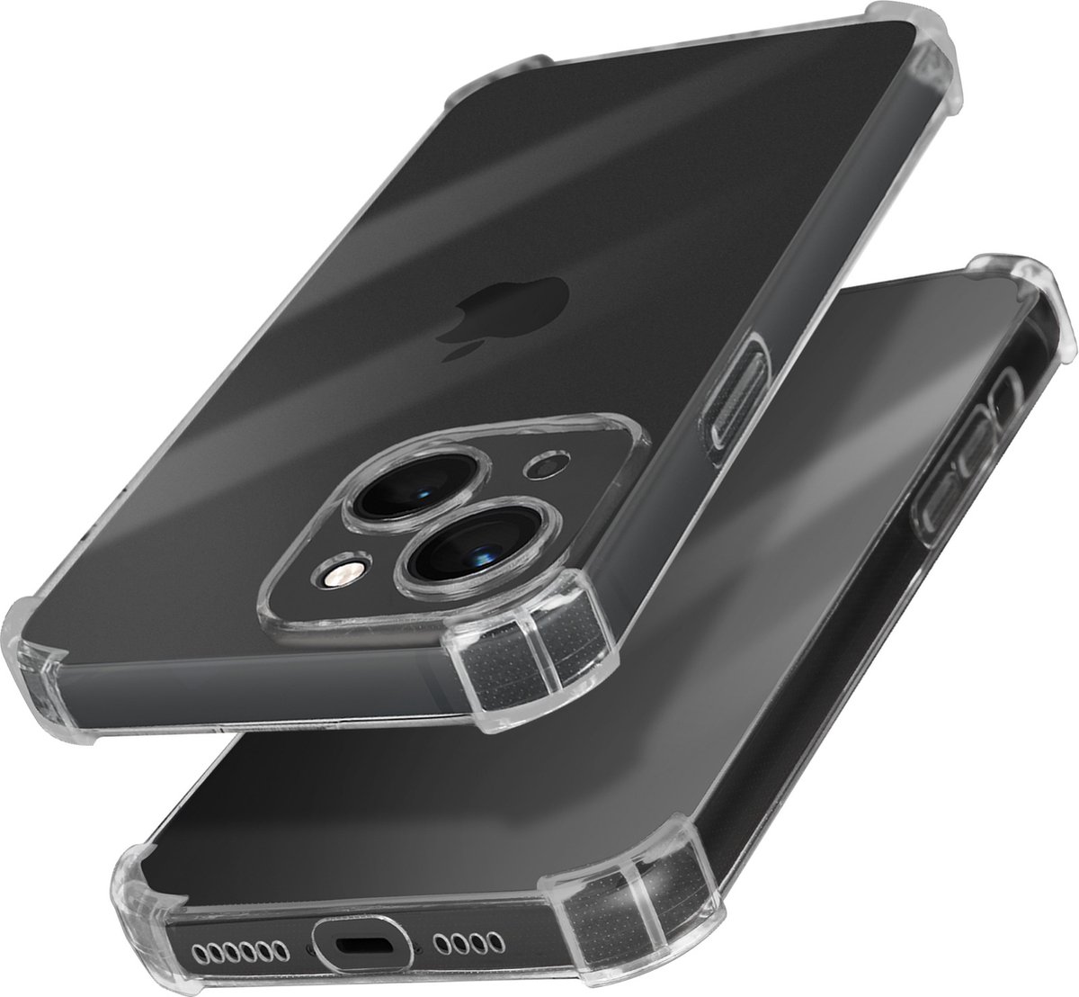 Avizar Hoes Geschikt voor Apple iPhone 13 Versterkte hoeken, Transparant
