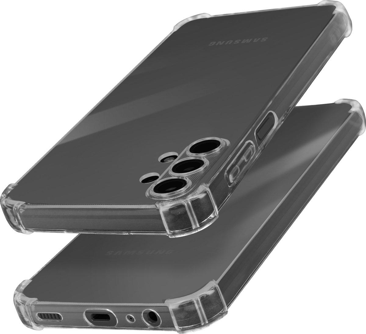 Avizar Hoes Geschikt voor Samsung Galaxy A13 4G Versterkte hoeken, Transparant