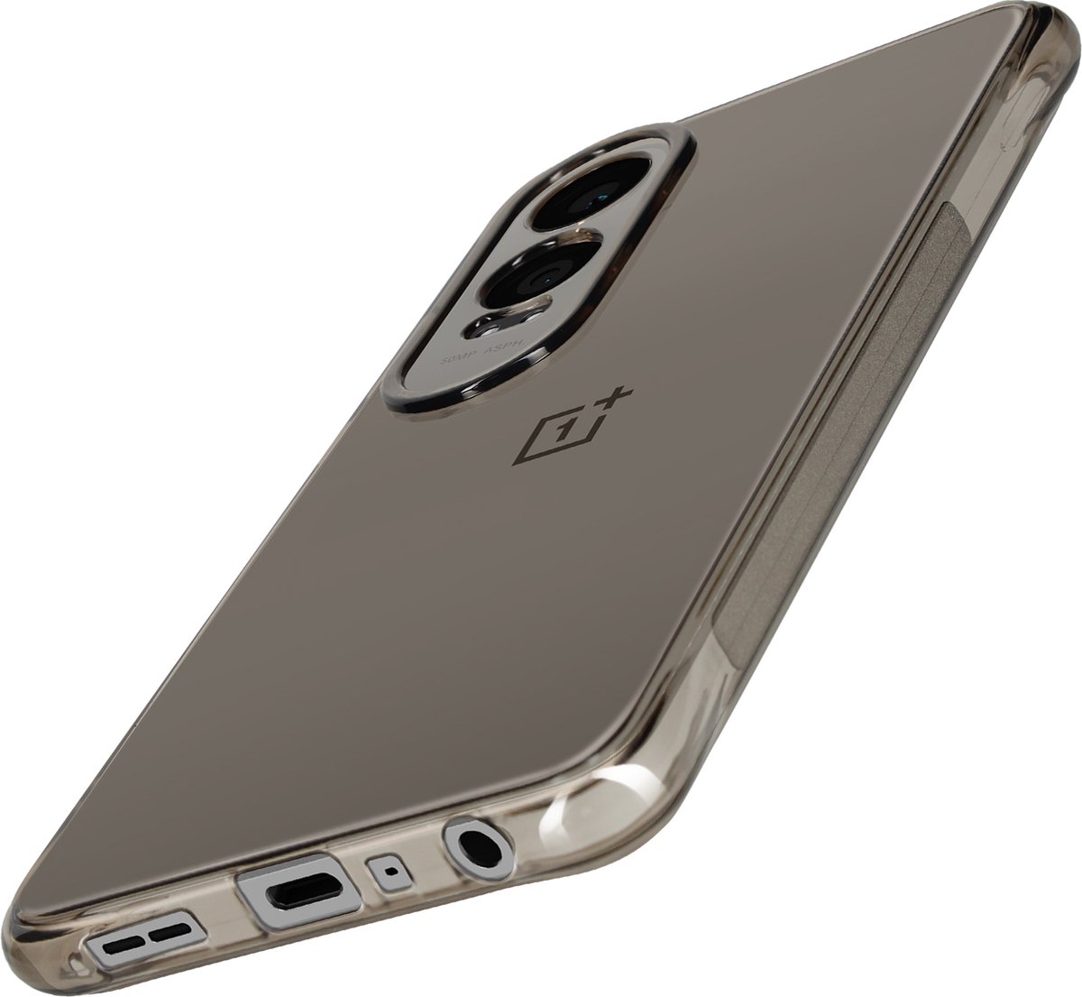 iMak, Hoes voor OnePlus Nord CE 4 Lite Silicone Munten Bumper, Transparant zwart