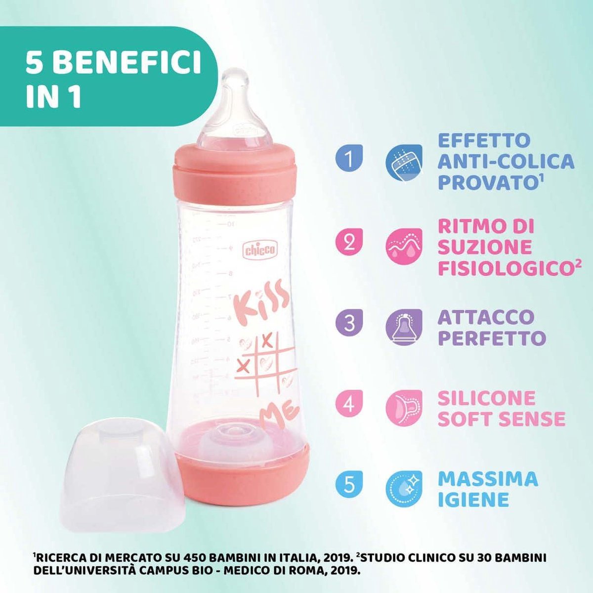 Anticolica babyflesjes - 300 ml - Snel vloeiend - 4 maanden + - Roze