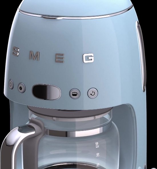 SMEG DCF02BLEU Filterkoffiemachine - Koffiezetapparaat - 10 Koppen - Warmhoudfunctie 40 min - Aroma Instelling - Programmeerbare Startfunctie - 50’s Style - Zwart