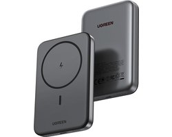 UGREEN Nexode draadloze powerbank 5000 mAh magnetische powerbank met USB-C snellaadfunctie, draadloze externe batterij MagSafe compatibel met iPhone 15 Pro Max/Pro/15/14 Pro Max/Pro/13 Pro (zwart)