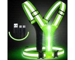 Reflecterend Vest Hardloopkleding USB Oplaadbaar - Hoge Zichtbaarheid - Verstelbare Taille/Schouder - Joggen Hardlopen Fietsen Wandelen Motorfiets Hardloop verlichting