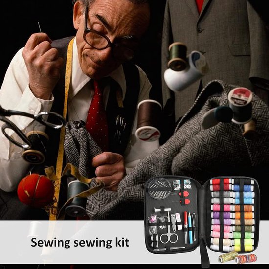 Kit Couture Complet - Boîte Avec Fil, Aiguilles, Ciseaux, Mètre - Pour Débutants Et Dépannage