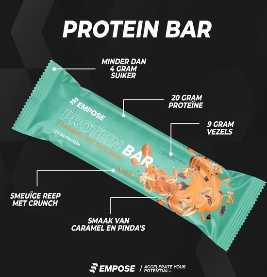 Empose Nutrition - Protein Bar - Eiwitreep - Caramel Nut Explosion - 60 gram