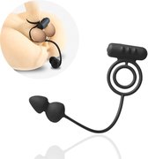 Rosebay Vibrerende Cockring met Buttplug - Penisring - Anaal Plug - Penisring Vibrerend - Eikelring - Buttplug - Zwart