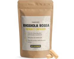 Cupplement Rhodiola Rosea Capsules 60 Stuks 3% Extract 500 MG per Capsule - Geen Poeder - Supplement - Superfood - Nootropics - 3% Rosavins - Adaptogeen - Natuurlijk - Vegan - Rozewortel