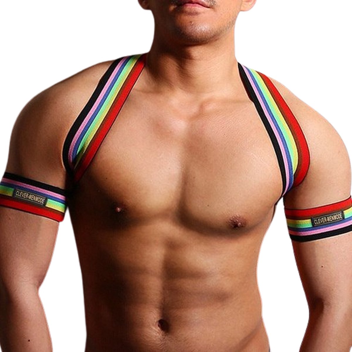 Goedkoopste Bondage harnas RAINBOW | Gay | BDSM | Voor hem | Homo | Bicep | Tricep | Elastisch | Schouder