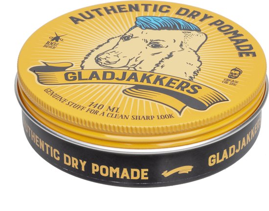 Gladjakkers Authentic Clay (Dry) Pomade - 140ML - Waterbasis - Mat look