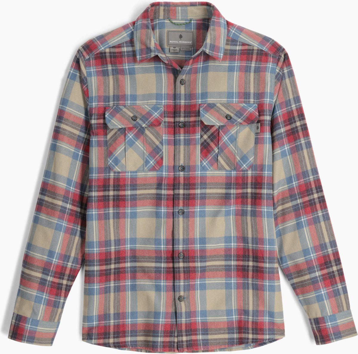 Royal Robbins Lost Coast Flannel Plaid Blouse Heren Rood