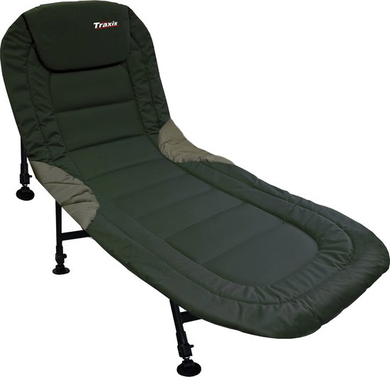Traxis Flat-Bed Kampeerbed - Opvouwbaar - Ligbed - Veldbed - Visbed - Verstelbaar - Karper Stretcher - Bedchair - Groen van traxis — afbeelding 2