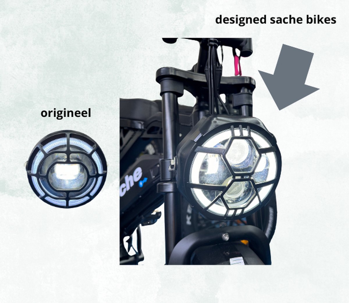 Koplamp Ouxi Desgined Sache Bikes - V8 H9 OUXI - headlight - afbeelding is alleen voorbeeld - past op ouxi