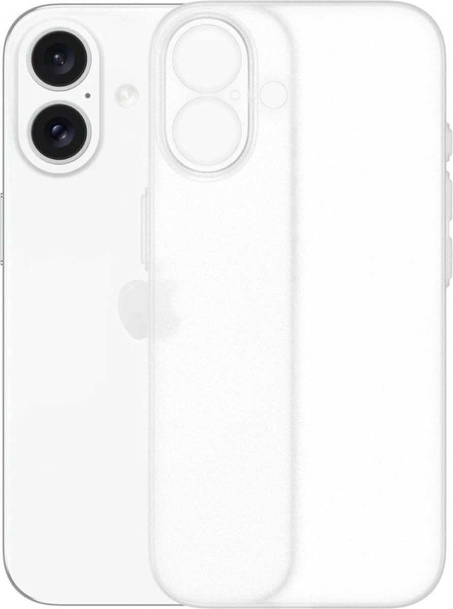 Ultra dun hoesje geschikt voor iPhone 16 - Frosted Clear- Duurzaam - Flexibel - Licht - Slank design - Stijlvol