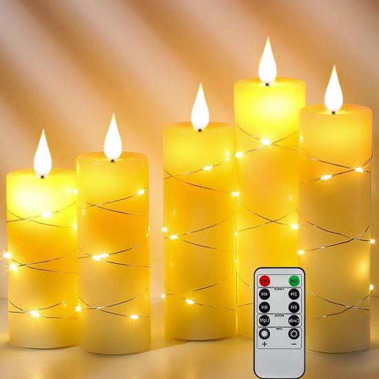 Ledkaarsen Met Bewegende Vlam Op Batterijen