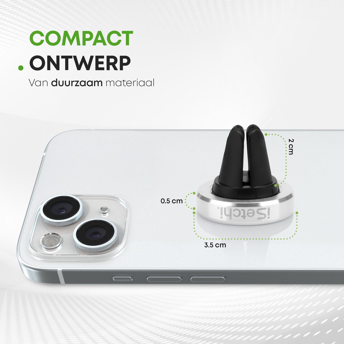 iSetchi Telefoonhouder Auto - Magnetisch - Metaal & Stevig - Off-Road & Drempel Proof - GSM Mobiel Houder - Autohouder - Universeel - Telefoonhouders Auto Ventilatie – foto 4