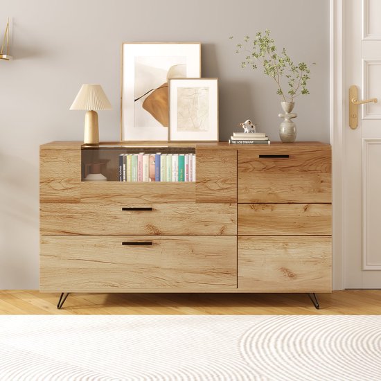 3-deurs dressoir met LED-verlichting - App-gestuurd dressoir - wit
