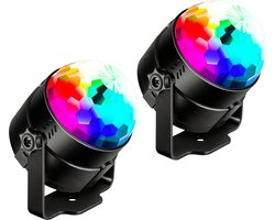 foto van Discolamp 2 Stuks - Kinderen en Volwassenen - Disco Lamp - 2 Discolampen - Met Afstandsbediening