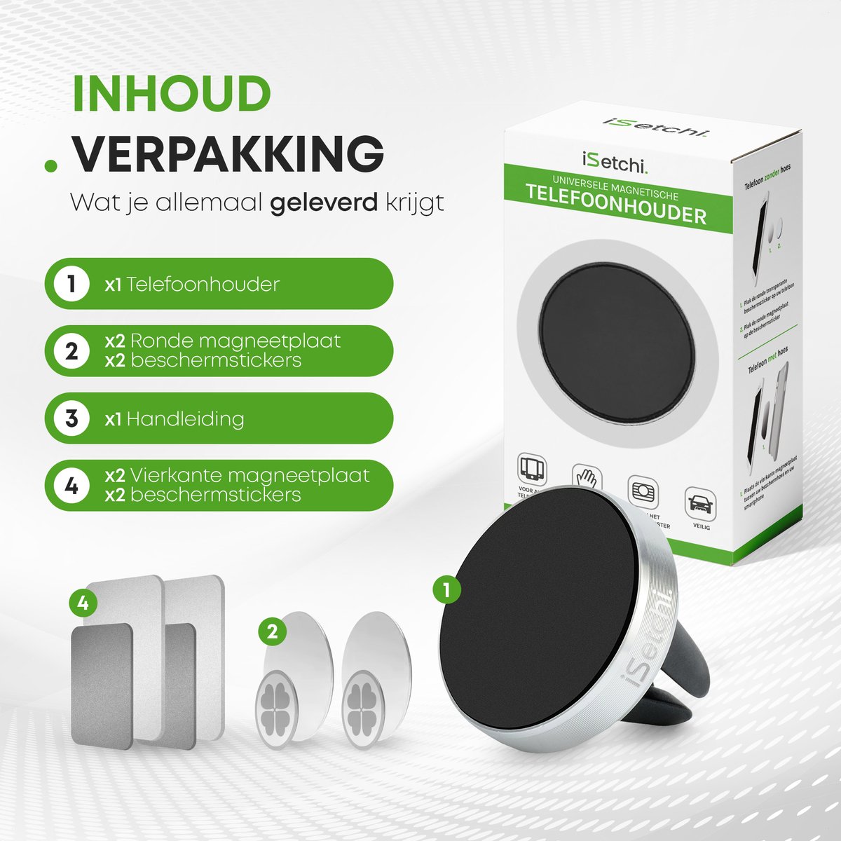 iSetchi Telefoonhouder Auto - Magnetisch - Metaal & Stevig - Off-Road & Drempel Proof - GSM Mobiel Houder - Autohouder - Universeel - Telefoonhouders Auto Ventilatie – foto 8
