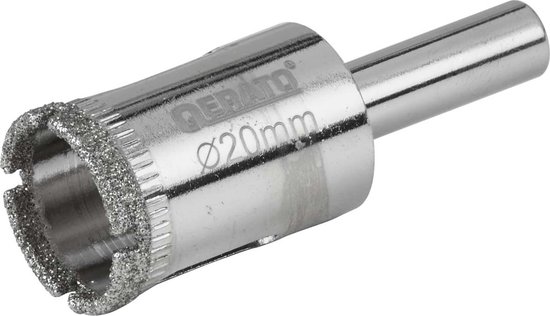Qerato Tegelboor 20 mm nat - glasboor - diamantboor
