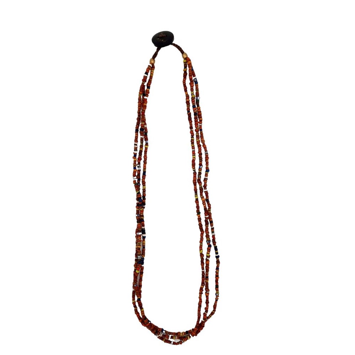 Collier | Bonda | Kleurenmix - oude glaskralen, Bonda-tribe, 3 snoertjes, kleuren mix