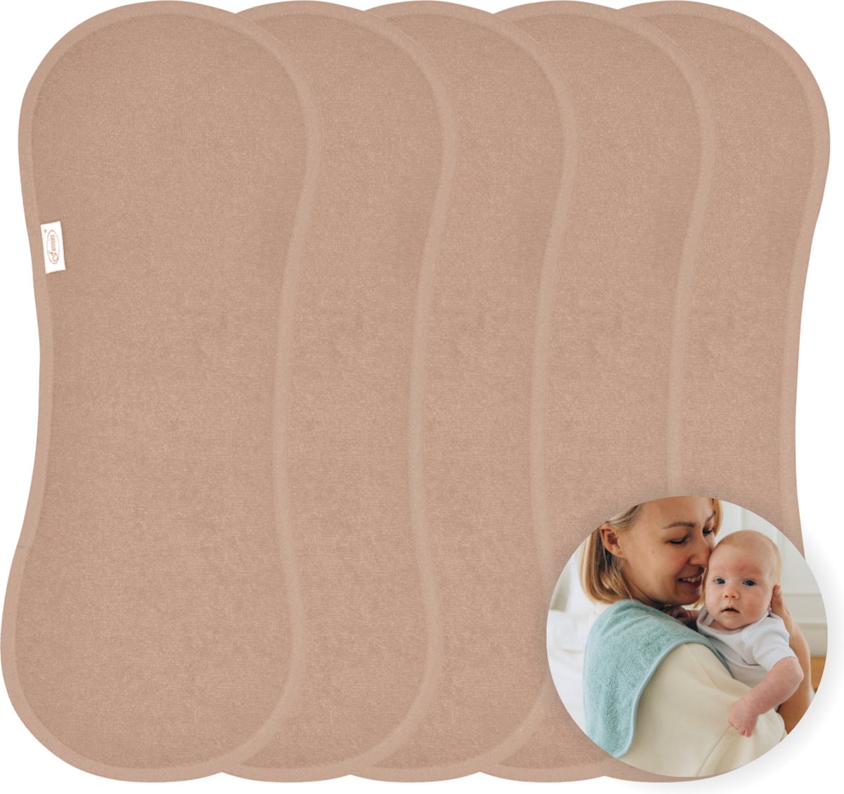 Goedkoopste Funnies Schouderdoek 5 Stuks Pinkstone - Set van 5 Zachte Spuugdoekjes - Monddoekjes - Kwijldoekjes - 20x55 cm - Absorberend en Zacht - 100 Katoenen Badstof - Perfect voor na de Borstvoeding, Voeden en Bescherming van Kleding