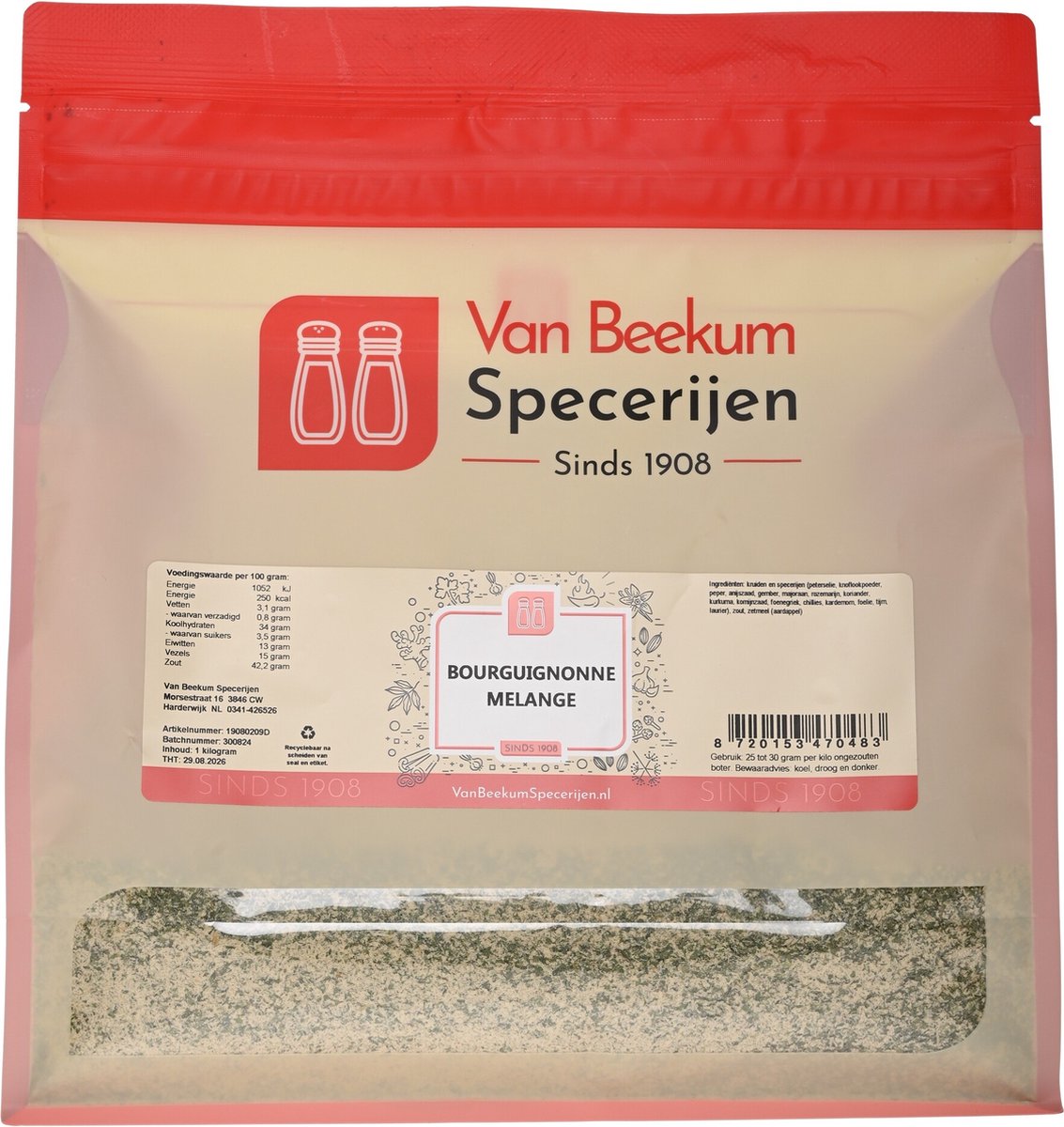 Goedkoopste Van Beekum Specerijen - Bourguignonne Melange - 1 kilo (hersluitbare stazak